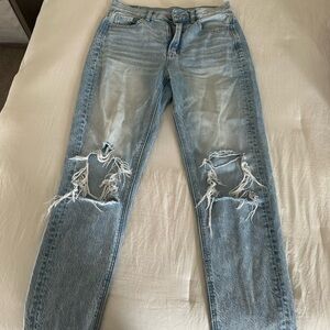 ae mom jeans size 2